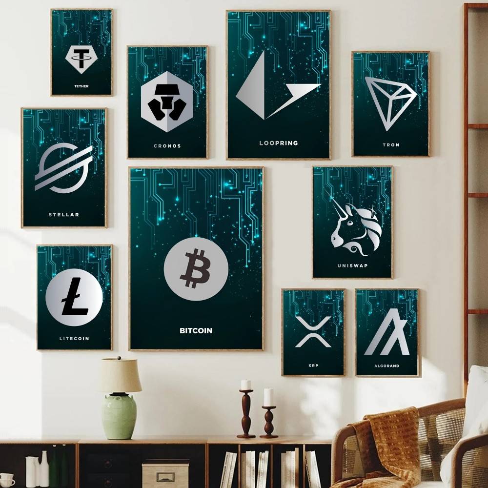 The Office Tech - Tech Circuit Crypto Symbol Poster Digitale