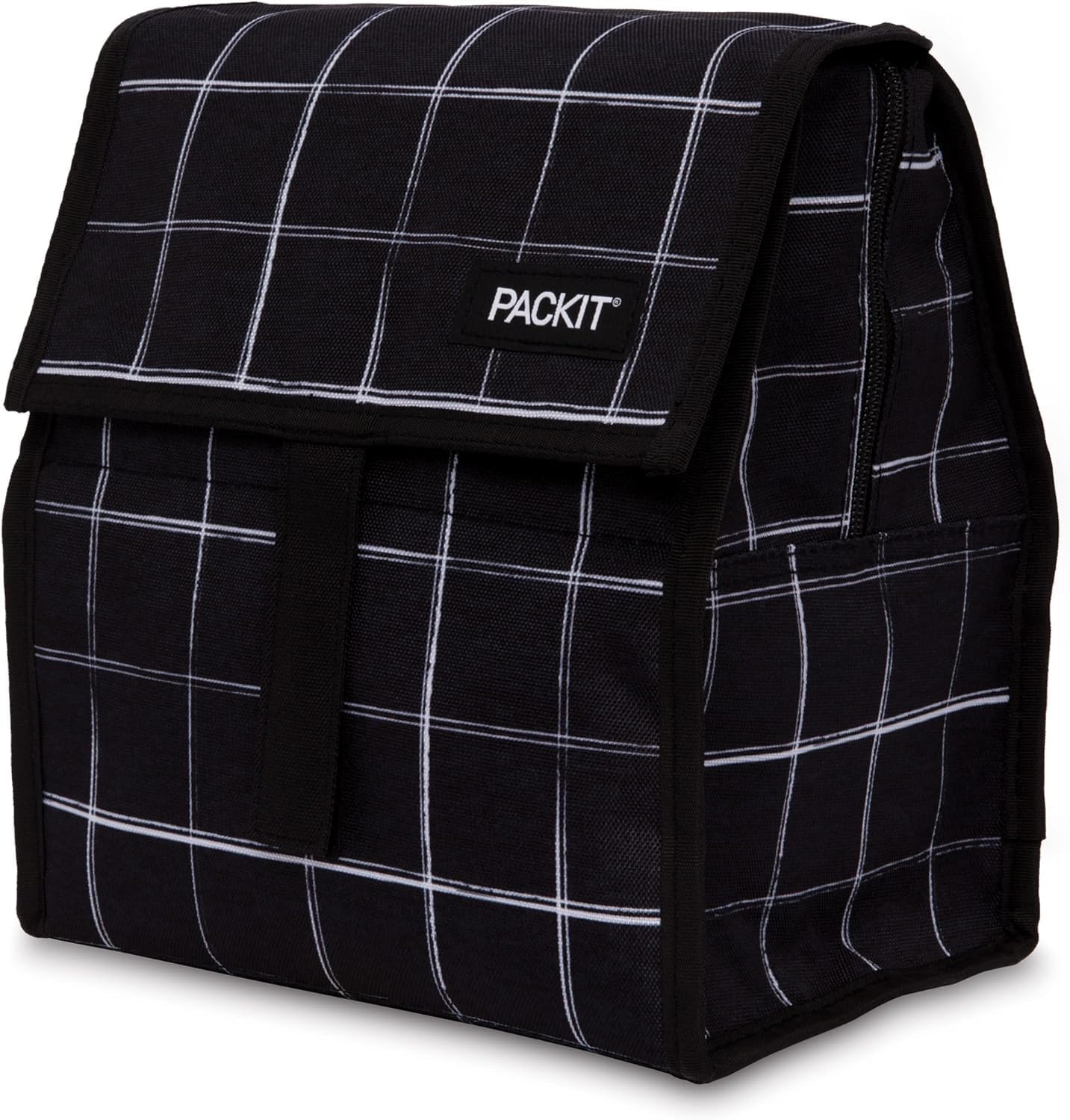 Office Tech Typing - PackIt ® Vriesbare lunchtas zwart geruit,