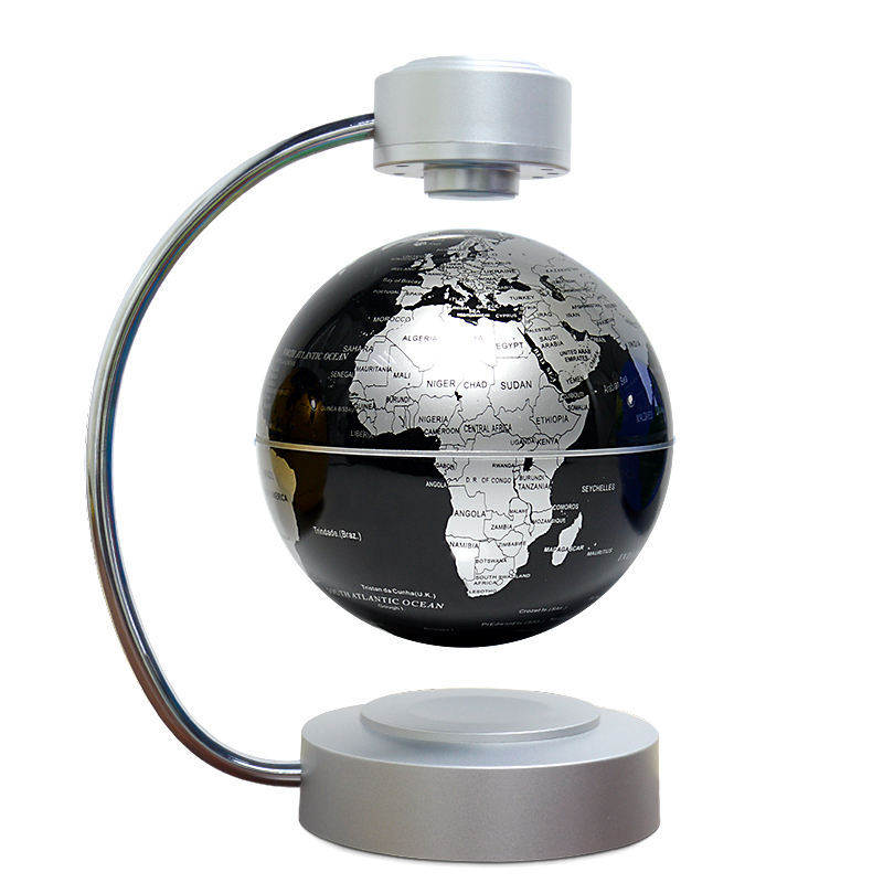The Office Tech - Magnetische zweefglobe met LED-verlichting, zwevende wereldkaartlamp
