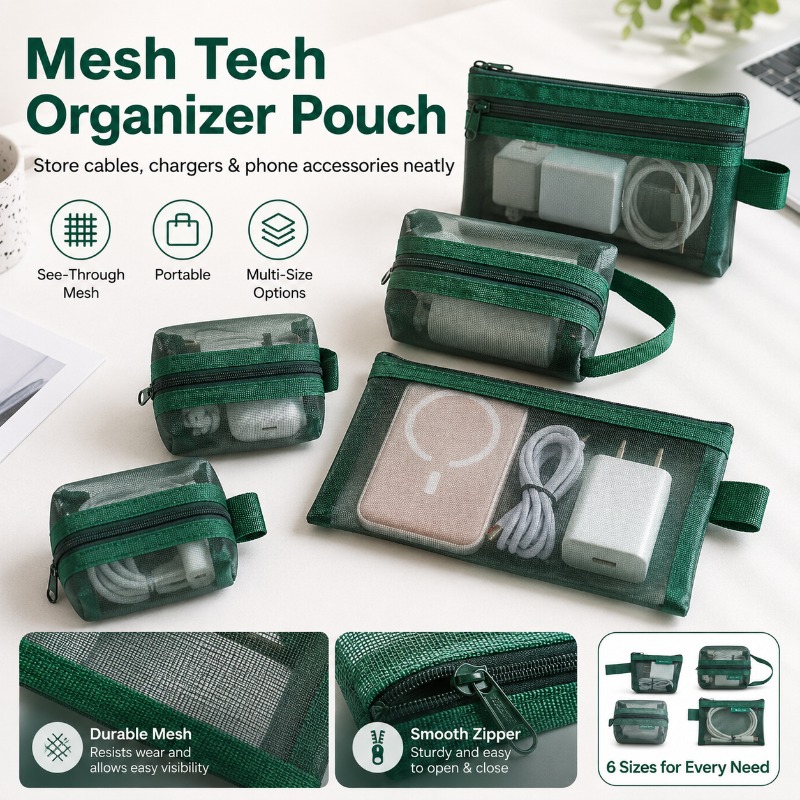 6-delige Mesh Tech Organizer P - Office Tech Backpack recensie en prijs